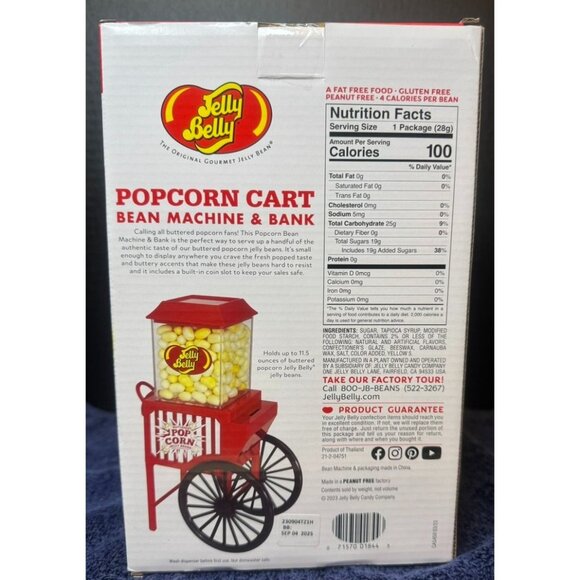 Jelly Belly Popcorn Cart Bean Machine & Bank Novelty Candy Dispenser & Coin Ban - Picture 5 of 5